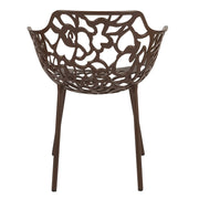 Devon Stackable Aluminum Outdoor Dining Armchairs with Flower Design - Elax Furniture