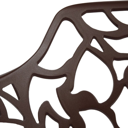 Devon Stackable Aluminum Outdoor Dining Armchairs with Flower Design - Elax Furniture