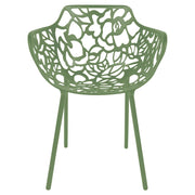 Devon Stackable Aluminum Outdoor Dining Armchairs with Flower Design - Elax Furniture