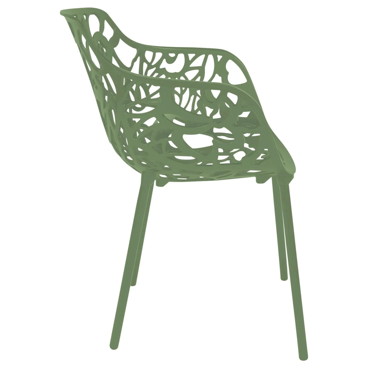 Devon Stackable Aluminum Outdoor Dining Armchairs with Flower Design - Elax Furniture
