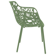 Devon Stackable Aluminum Outdoor Dining Armchairs with Flower Design - Elax Furniture