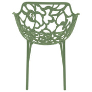 Devon Stackable Aluminum Outdoor Dining Armchairs with Flower Design - Elax Furniture