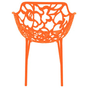 Devon Stackable Aluminum Outdoor Dining Armchairs with Flower Design - Elax Furniture