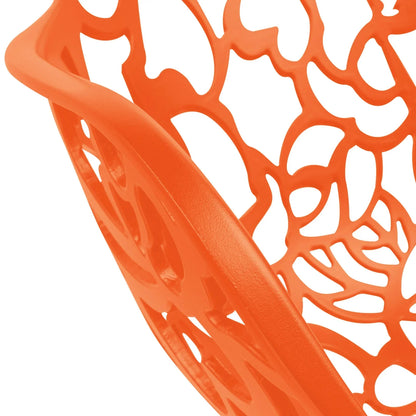 Devon Stackable Aluminum Outdoor Dining Armchairs with Flower Design - Elax Furniture