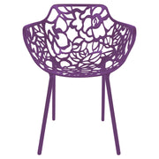 Devon Stackable Aluminum Outdoor Dining Armchairs with Flower Design - Elax Furniture