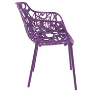 Devon Stackable Aluminum Outdoor Dining Armchairs with Flower Design - Elax Furniture