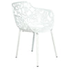 Devon Stackable Aluminum Outdoor Dining Armchairs with Flower Design