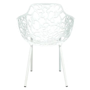 Devon Stackable Aluminum Outdoor Dining Armchairs with Flower Design - Elax Furniture