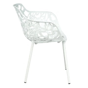 Devon Stackable Aluminum Outdoor Dining Armchairs with Flower Design - Elax Furniture