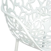 Devon Stackable Aluminum Outdoor Dining Armchairs with Flower Design - Elax Furniture