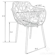 Devon Stackable Aluminum Outdoor Dining Armchairs with Flower Design - Elax Furniture