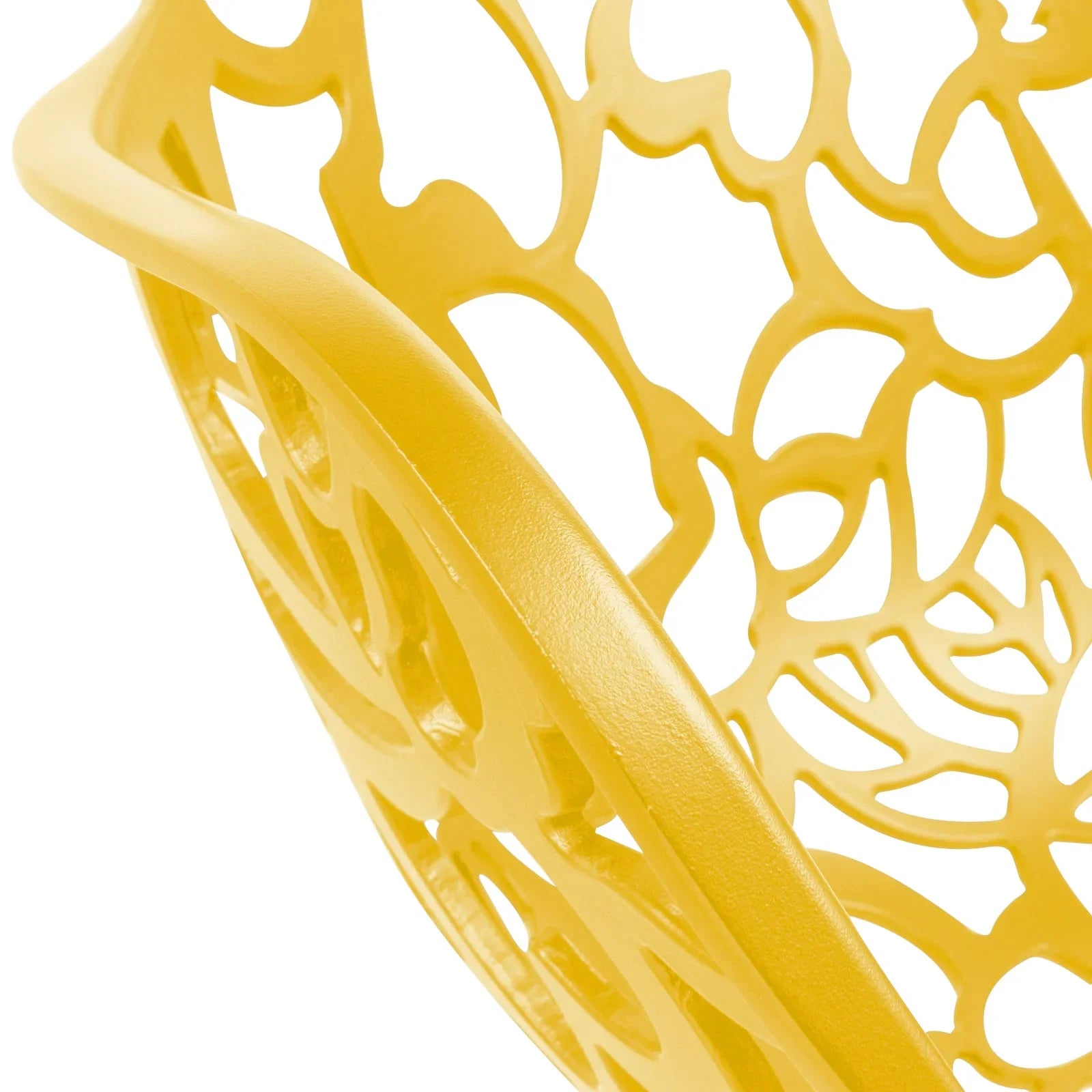 Devon Aluminum Indoor Outdoor Dining Armchairs with Flower Pattern and Stackable Design Set of 2 - Elax Furniture