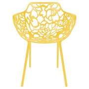 Devon Stackable Aluminum Outdoor Dining Armchairs with Flower Design - Elax Furniture