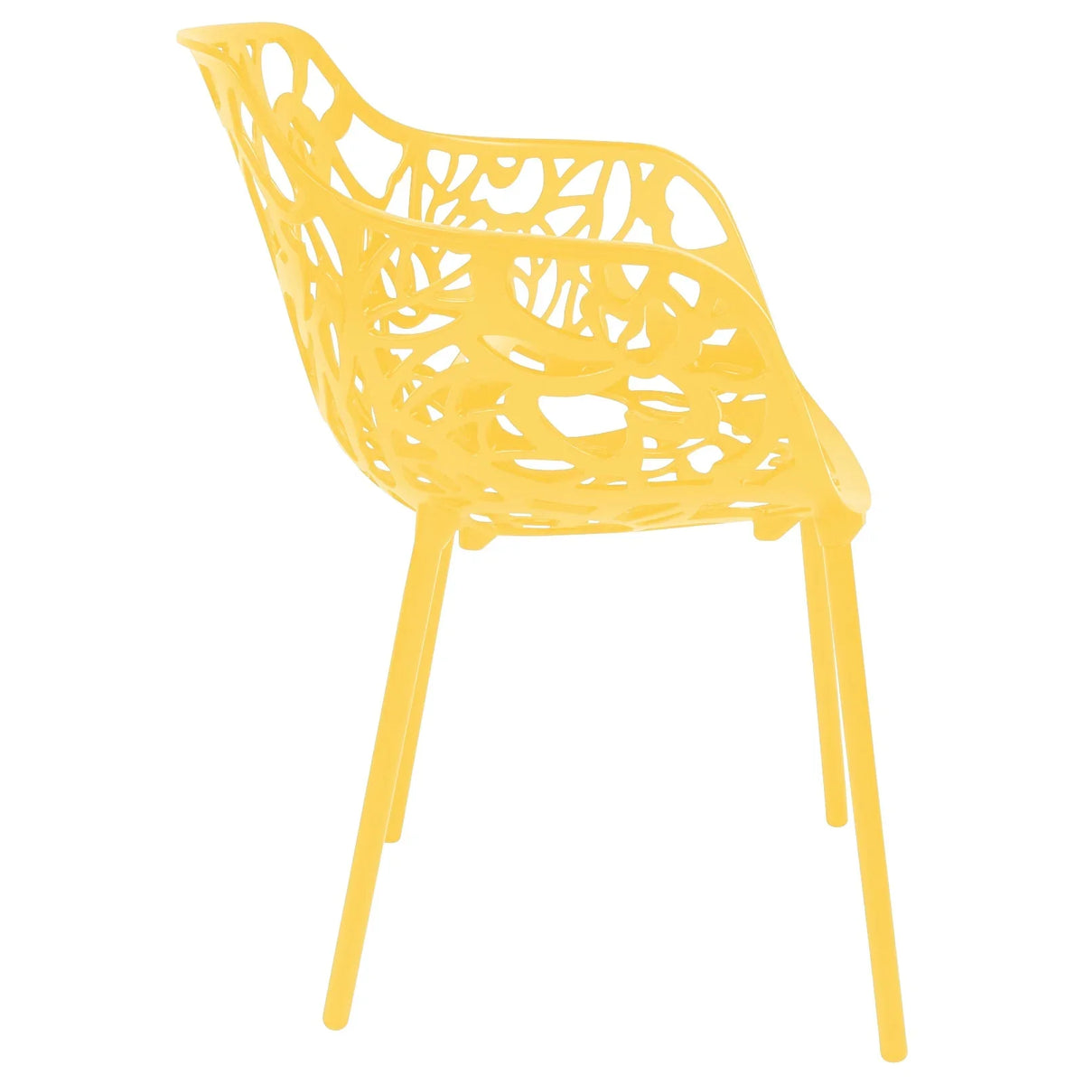 Devon Stackable Aluminum Outdoor Dining Armchairs with Flower Design - Elax Furniture