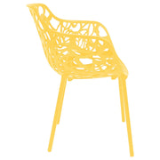 Devon Stackable Aluminum Outdoor Dining Armchairs with Flower Design - Elax Furniture