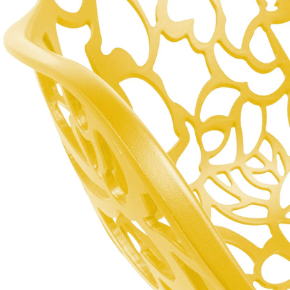 Devon Stackable Aluminum Outdoor Dining Armchairs with Flower Design - Elax Furniture