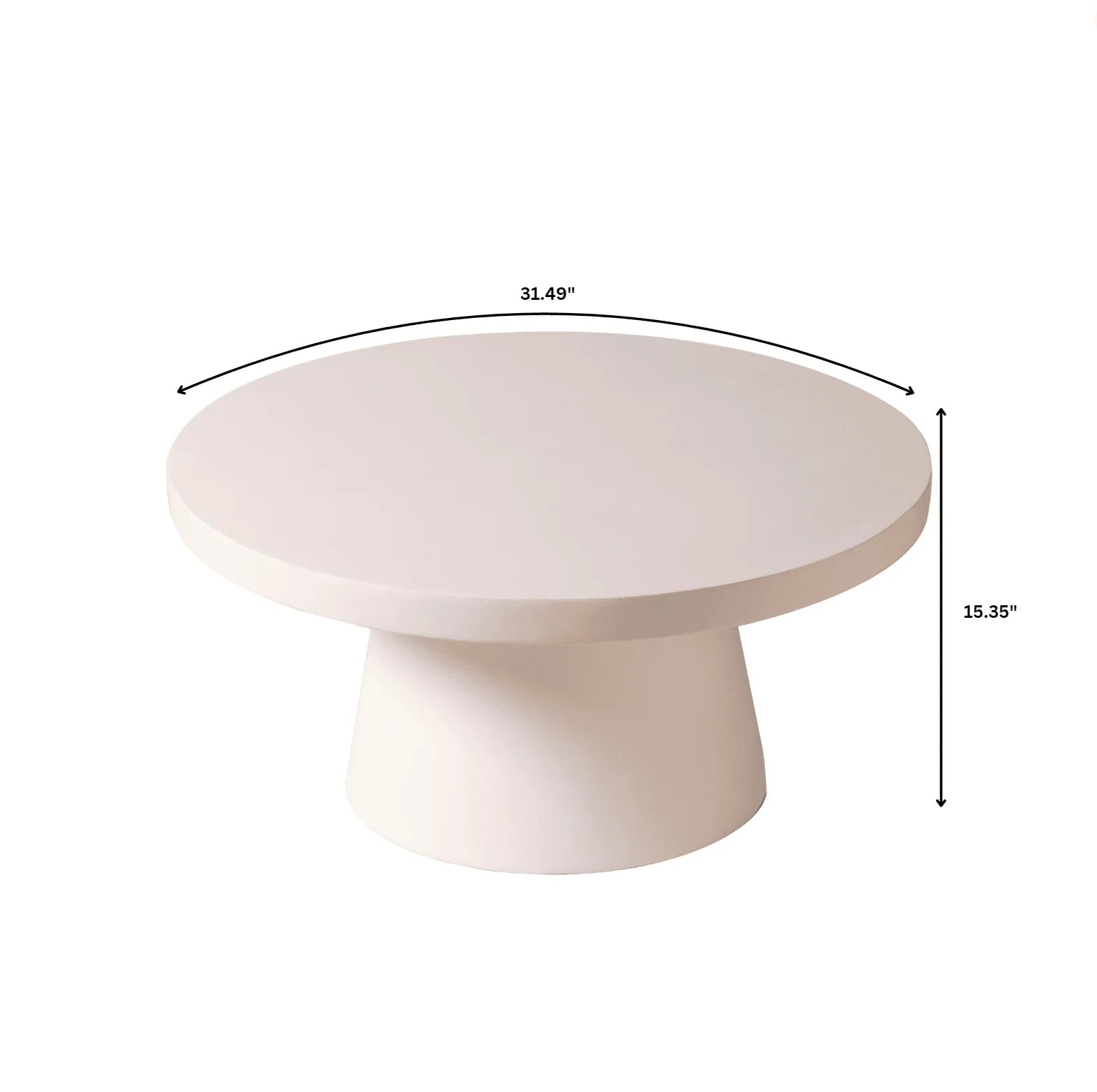 Dune Round 32" Wide Coffee Table in Fiberstone with a Pedestal Base - Elax Furniture