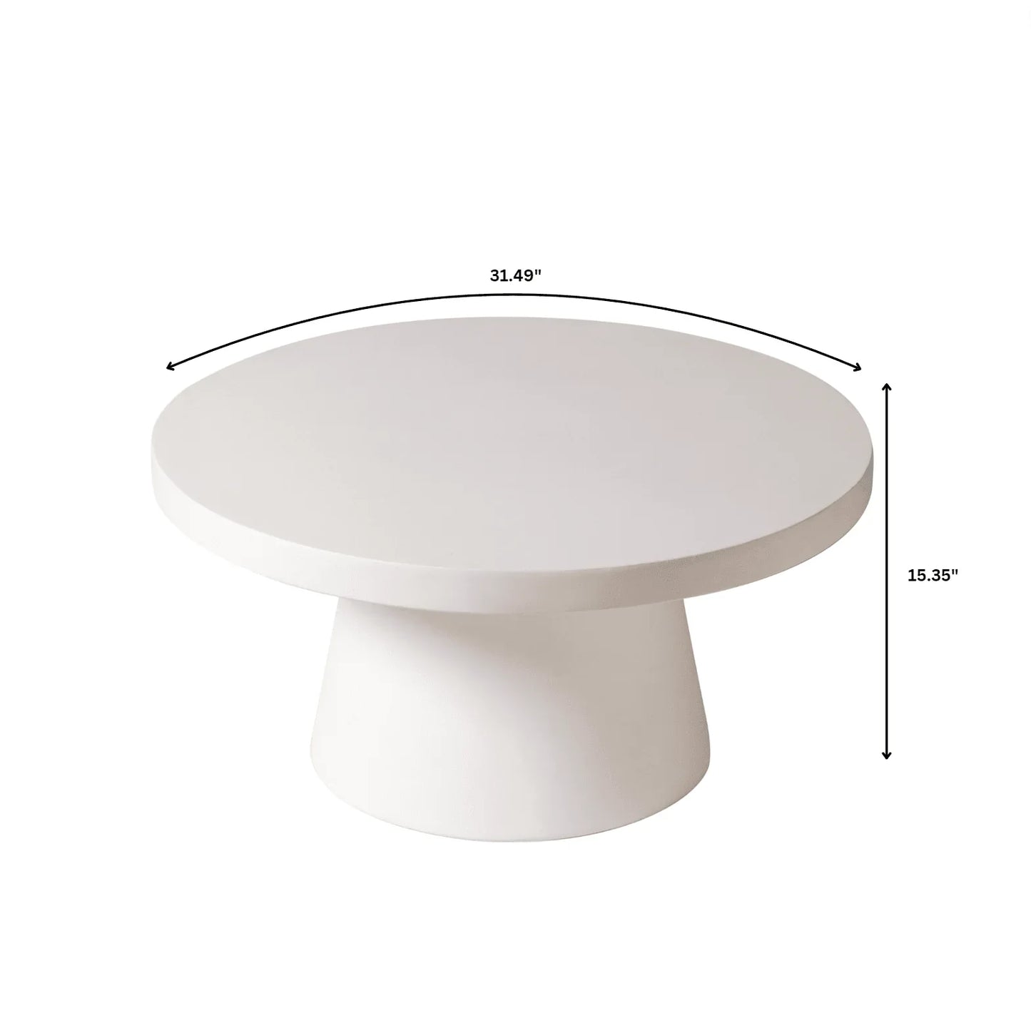 Dune Round 32" Wide Coffee Table in Fiberstone with a Pedestal Base - Elax Furniture