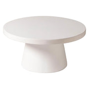 Dune Round 32" Wide Coffee Table in Fiberstone with a Pedestal Base - Elax Furniture