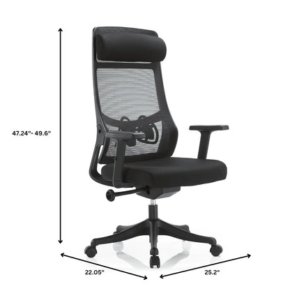 Dale Adjustable Upholstered Office Chair with Mesh Back - Elax Furniture