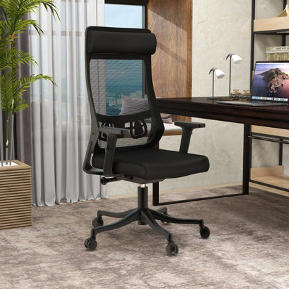 Dale Adjustable Upholstered Office Chair with Mesh Back - Elax Furniture