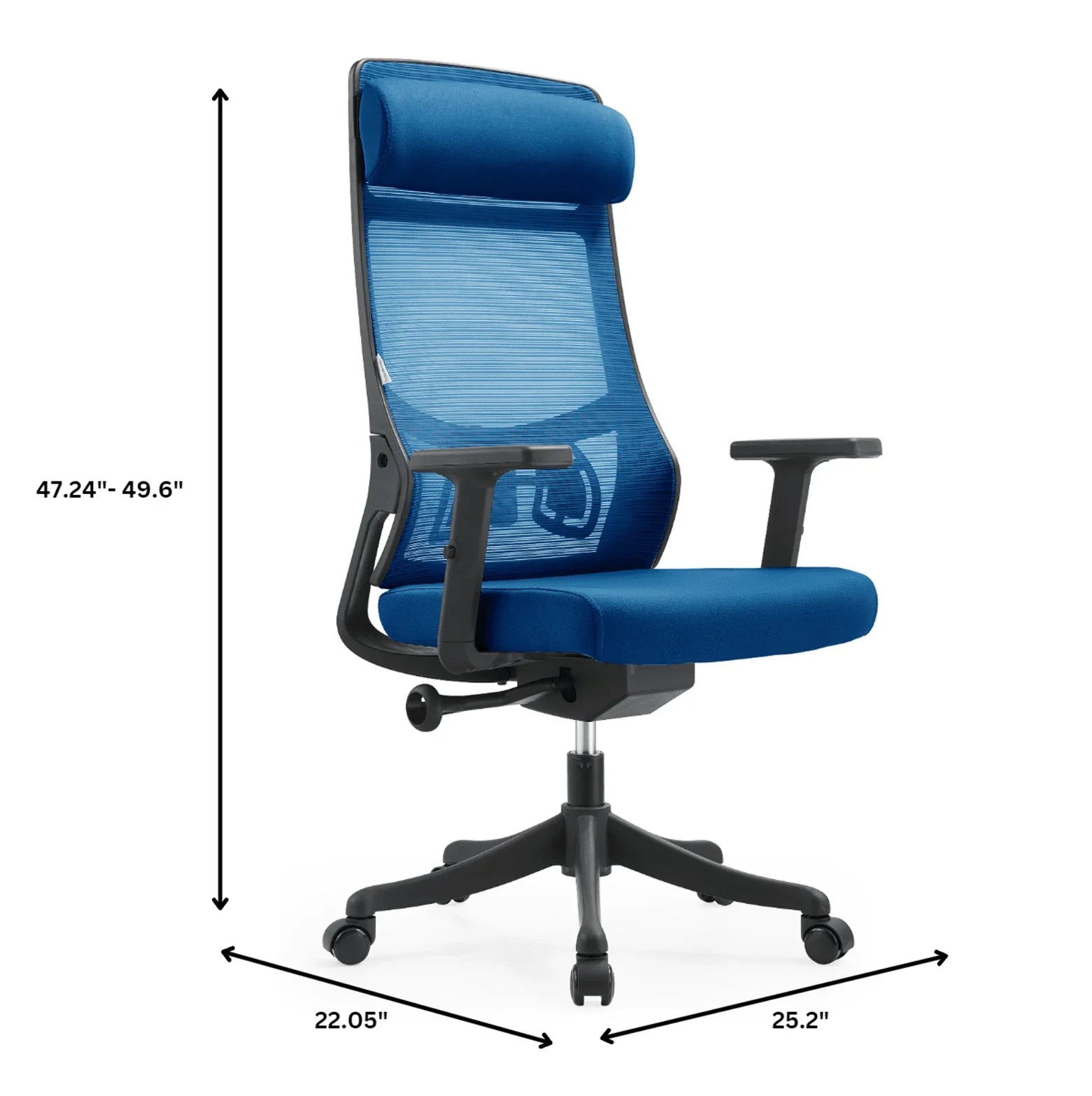 Dale Adjustable Upholstered Office Chair with Mesh Back - Elax Furniture