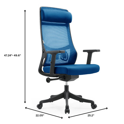 Dale Adjustable Upholstered Office Chair with Mesh Back - Elax Furniture