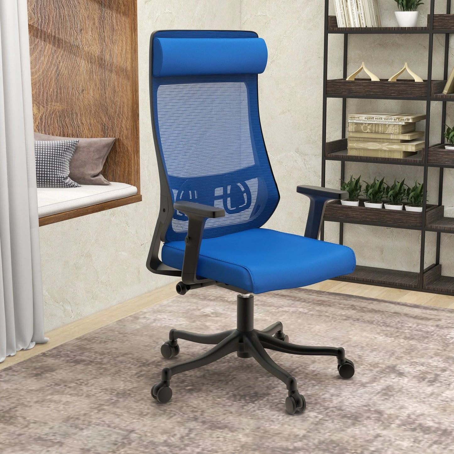 Dale Adjustable Upholstered Office Chair with Mesh Back - Elax Furniture