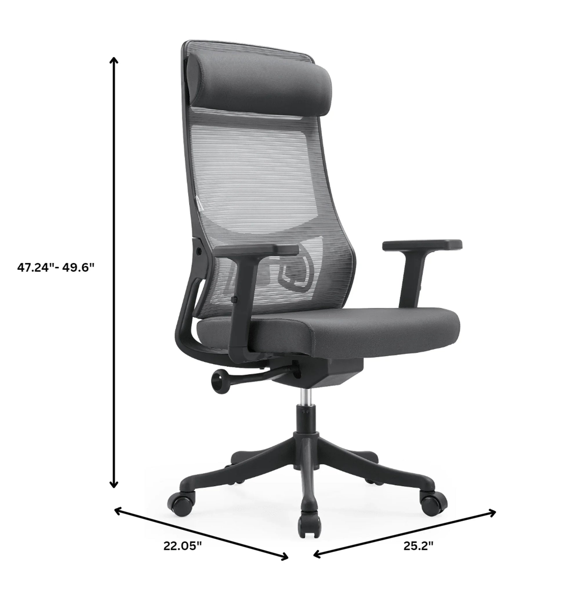 Dale Adjustable Upholstered Office Chair with Mesh Back - Elax Furniture