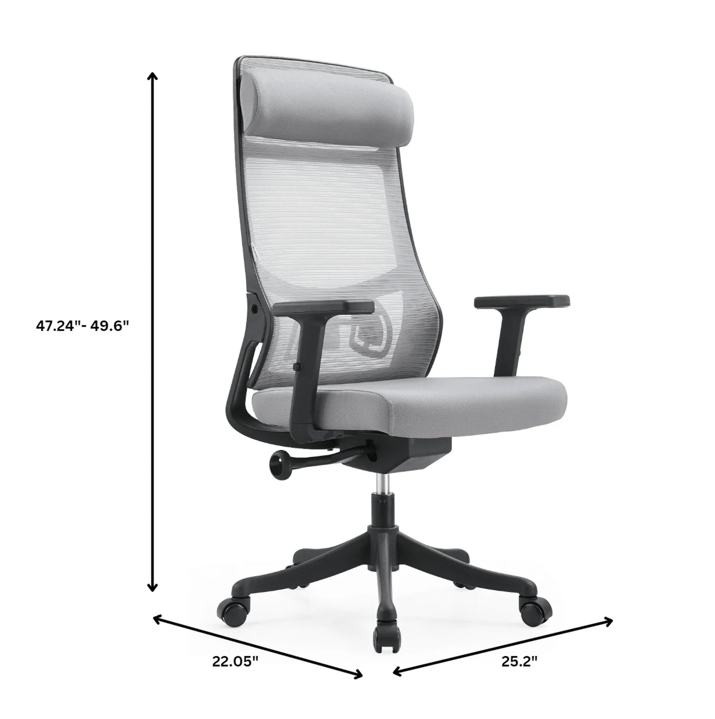 Dale Adjustable Upholstered Office Chair with Mesh Back - Elax Furniture