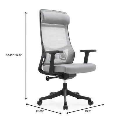 Dale Adjustable Upholstered Office Chair with Mesh Back - Elax Furniture