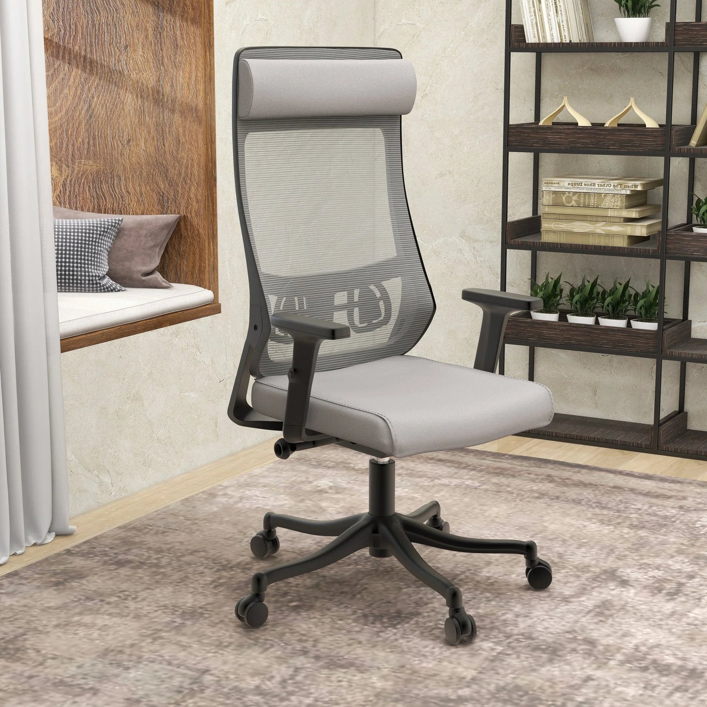 Dale Adjustable Upholstered Office Chair with Mesh Back - Elax Furniture