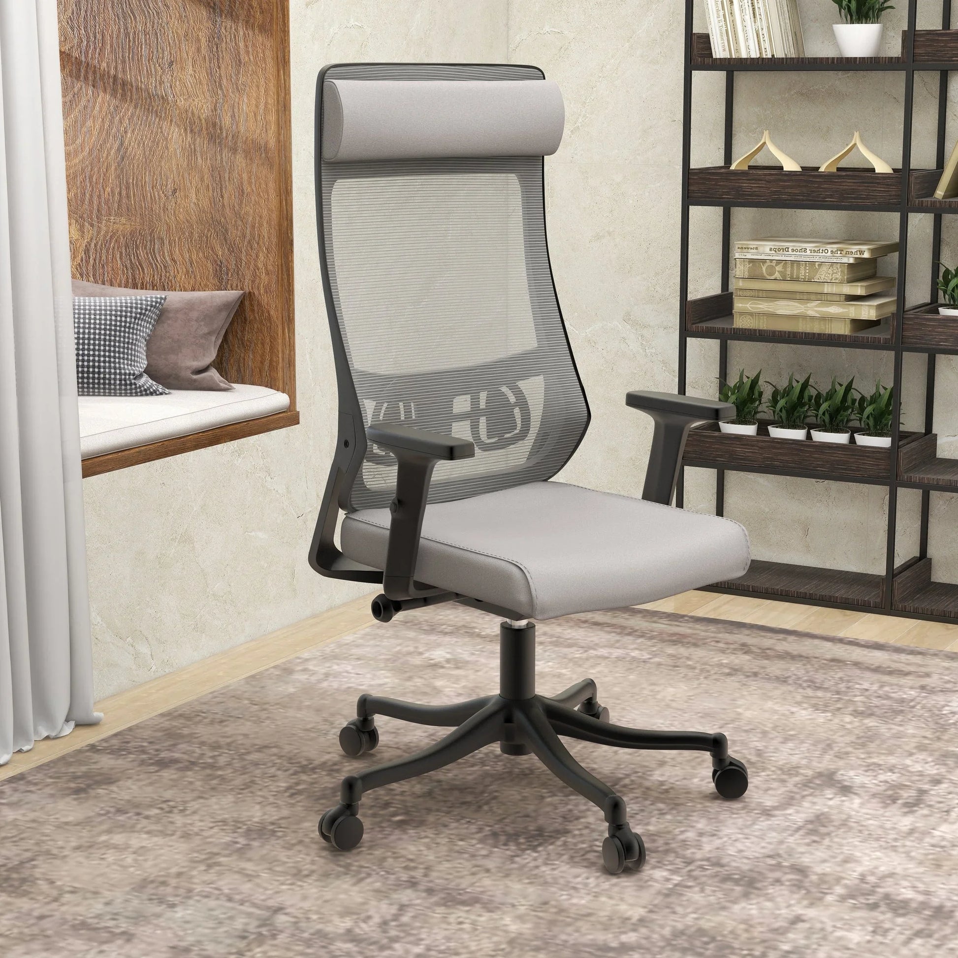 Dale Adjustable Upholstered Office Chair with Mesh Back - Elax Furniture