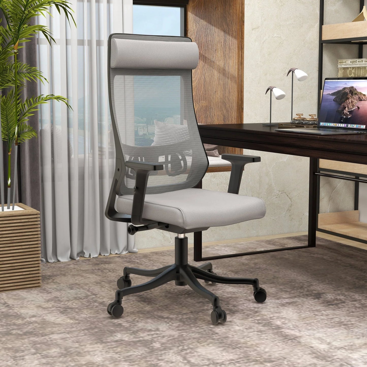 Dale Adjustable Upholstered Office Chair with Mesh Back - Elax Furniture
