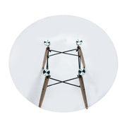 Dover 31"/47" Round Bistro Dining Table With Glass/MDF Tabletop and Beech Wood Eiffel Base MDF 47 inches Black Dining Table Leisuremod