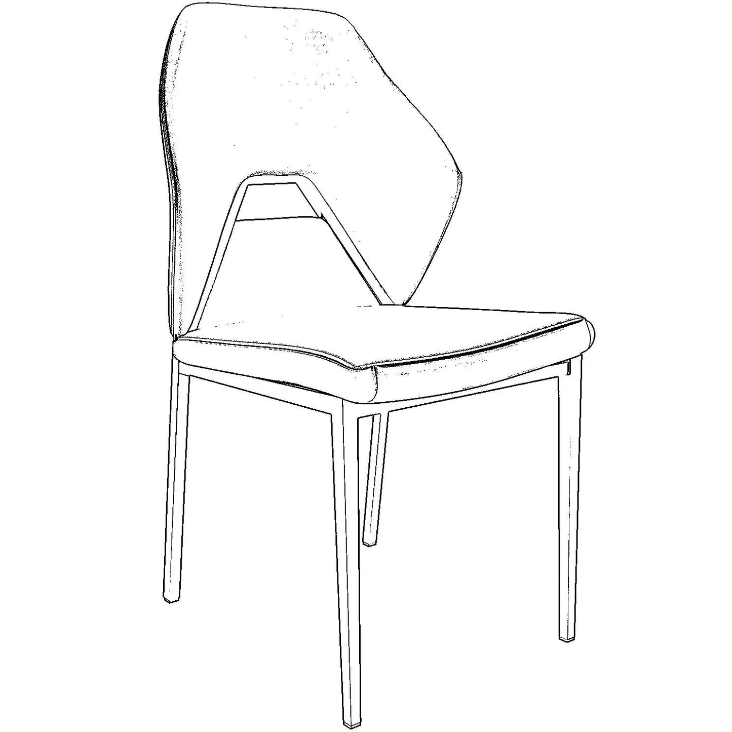 Eclat Collection Modern Upholstered Leather Dining Chair Set of 2 - Elax Furniture