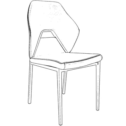 Eclat Collection Modern Upholstered Leather Dining Chair Set of 2 - Elax Furniture