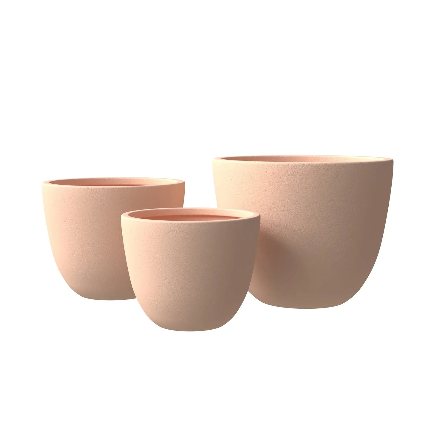 Dahlia 3-Piece Fiberstone and MGO Clay Planter Set, Mid-Century Modern Round Planter Pot for Indoor and Outdoor Home - Elax Furniture