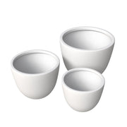 Dahlia 3-Piece Fiberstone and MGO Clay Planter Set, Mid-Century Modern Round Planter Pot for Indoor and Outdoor Home - Elax Furniture