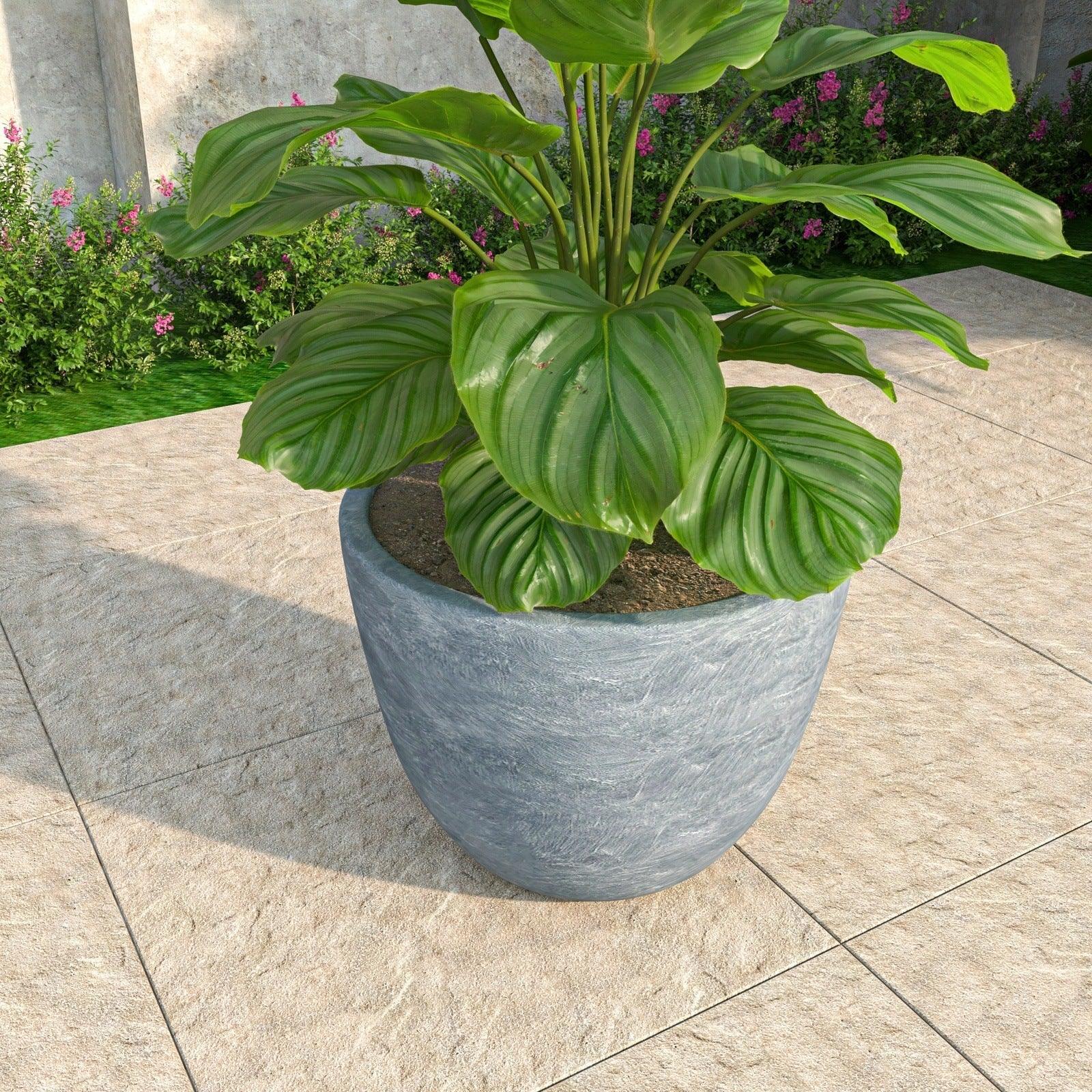 Dahlia Modern Fiberstone and MgO Clay Planter Pot for Indoor and Outdoor - Elax Furniture