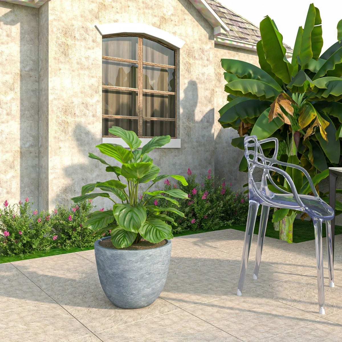 Dahlia Modern Fiberstone and MgO Clay Planter Pot for Indoor and Outdoor - Elax Furniture