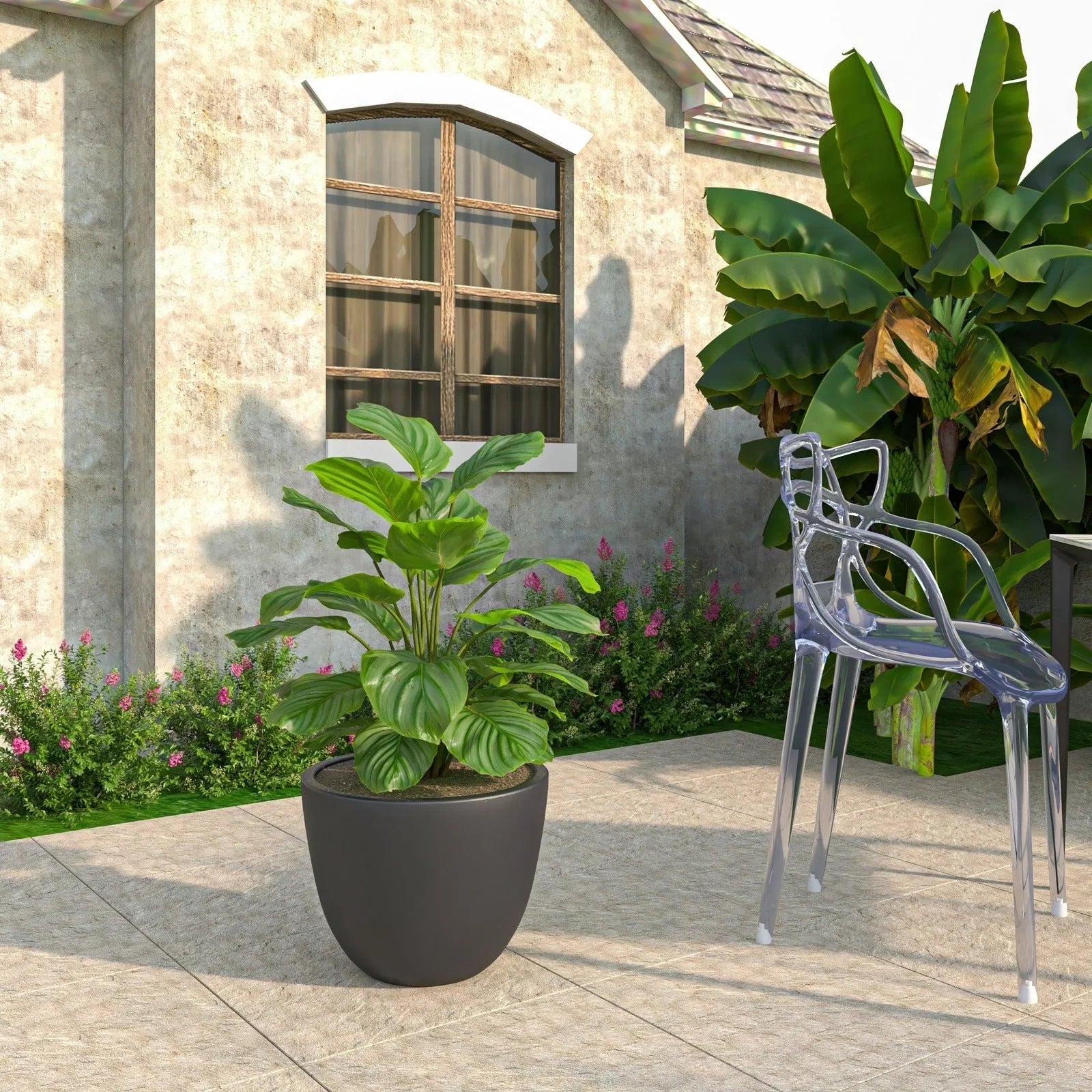 Dahlia Modern Fiberstone and MgO Clay Planter Pot for Indoor and Outdoor - Elax Furniture