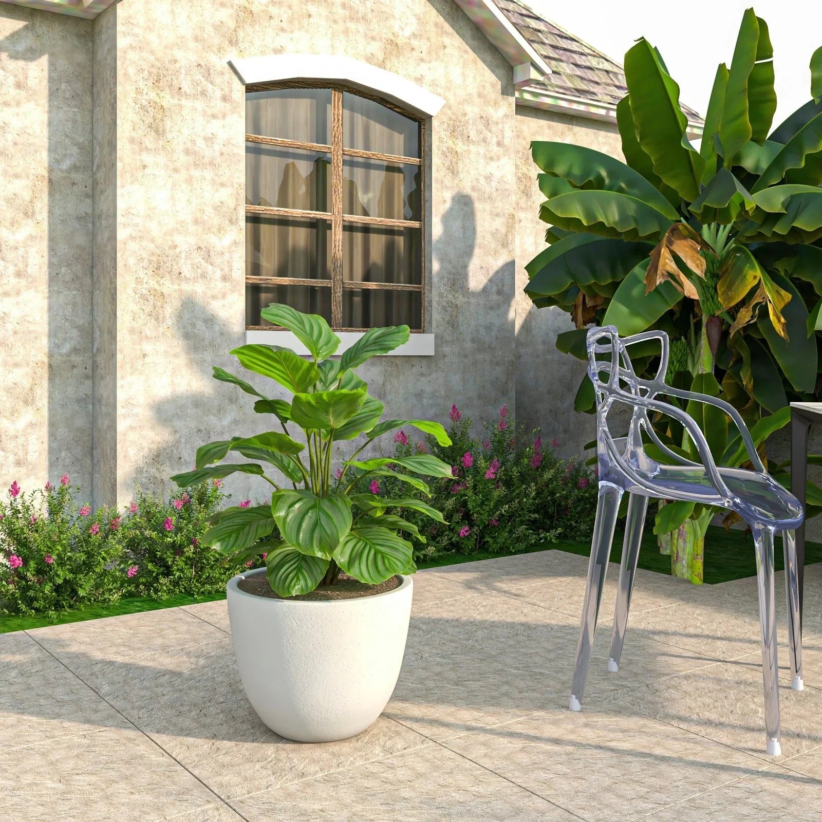 Dahlia Modern Fiberstone and MgO Clay Planter Pot for Indoor and Outdoor - Elax Furniture