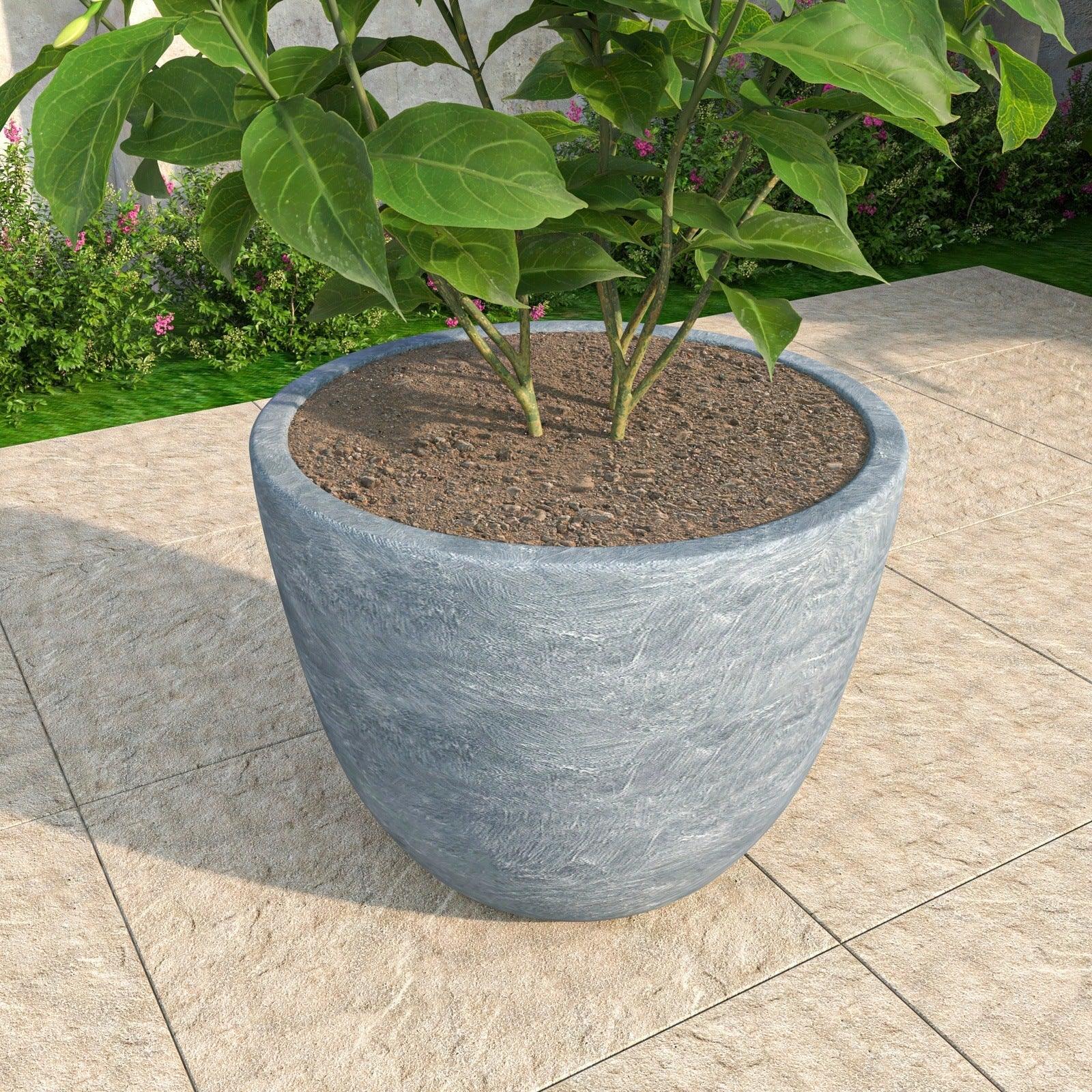 Dahlia Modern Fiberstone and MgO Clay Planter Pot for Indoor and Outdoor - Elax Furniture