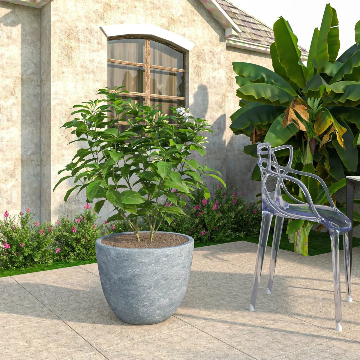 Dahlia Modern Fiberstone and MgO Clay Planter Pot for Indoor and Outdoor - Elax Furniture