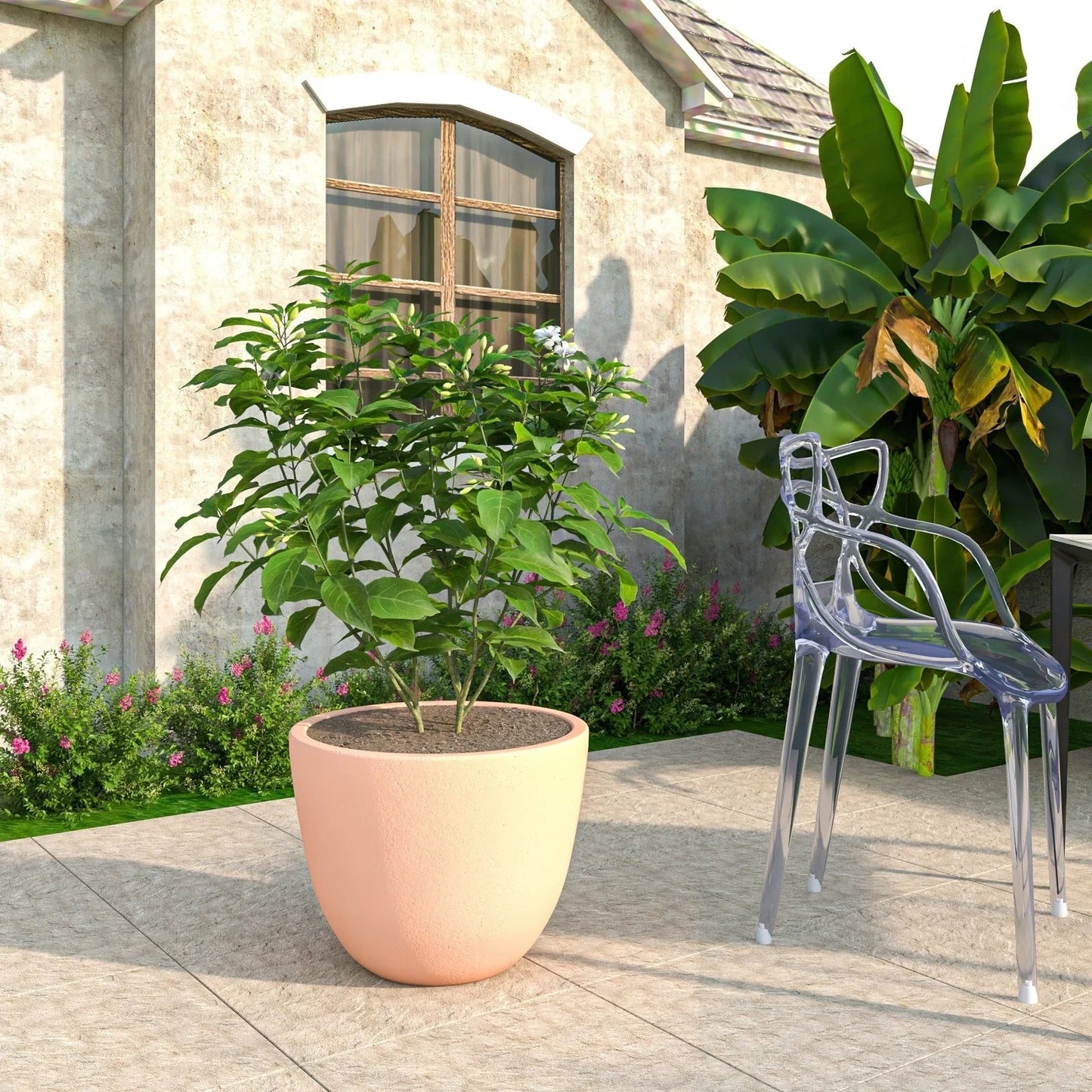 Dahlia Modern Fiberstone and MgO Clay Planter Pot for Indoor and Outdoor - Elax Furniture