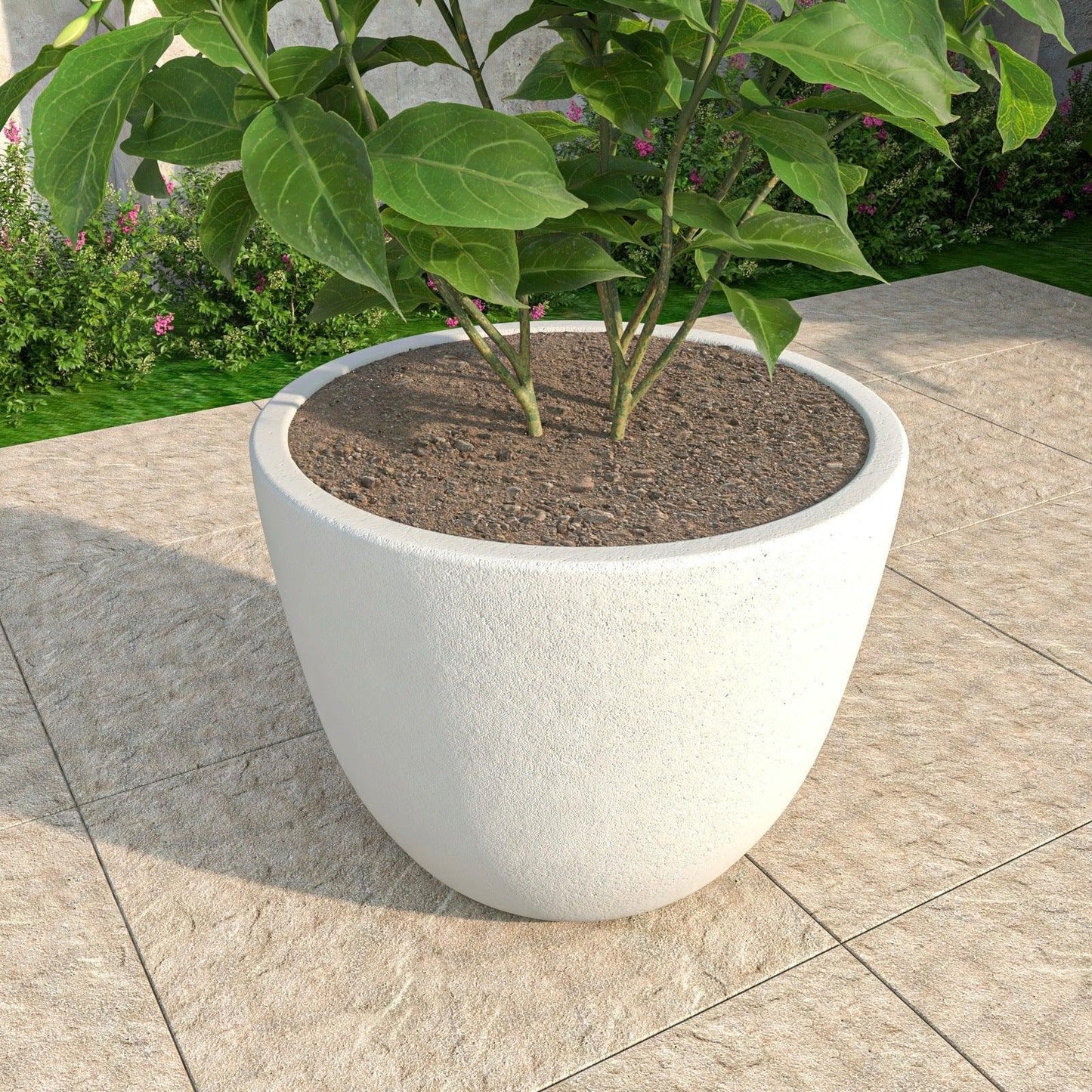 Dahlia Modern Fiberstone and MgO Clay Planter Pot for Indoor and Outdoor - Elax Furniture