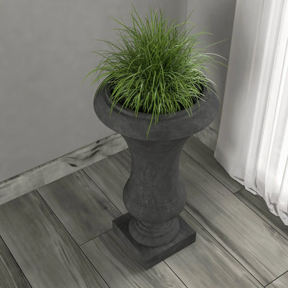 Daisy Fiberstone and Clay Urn Planter with Drainage Holes for Indoor and Outdoor - Elax Furniture