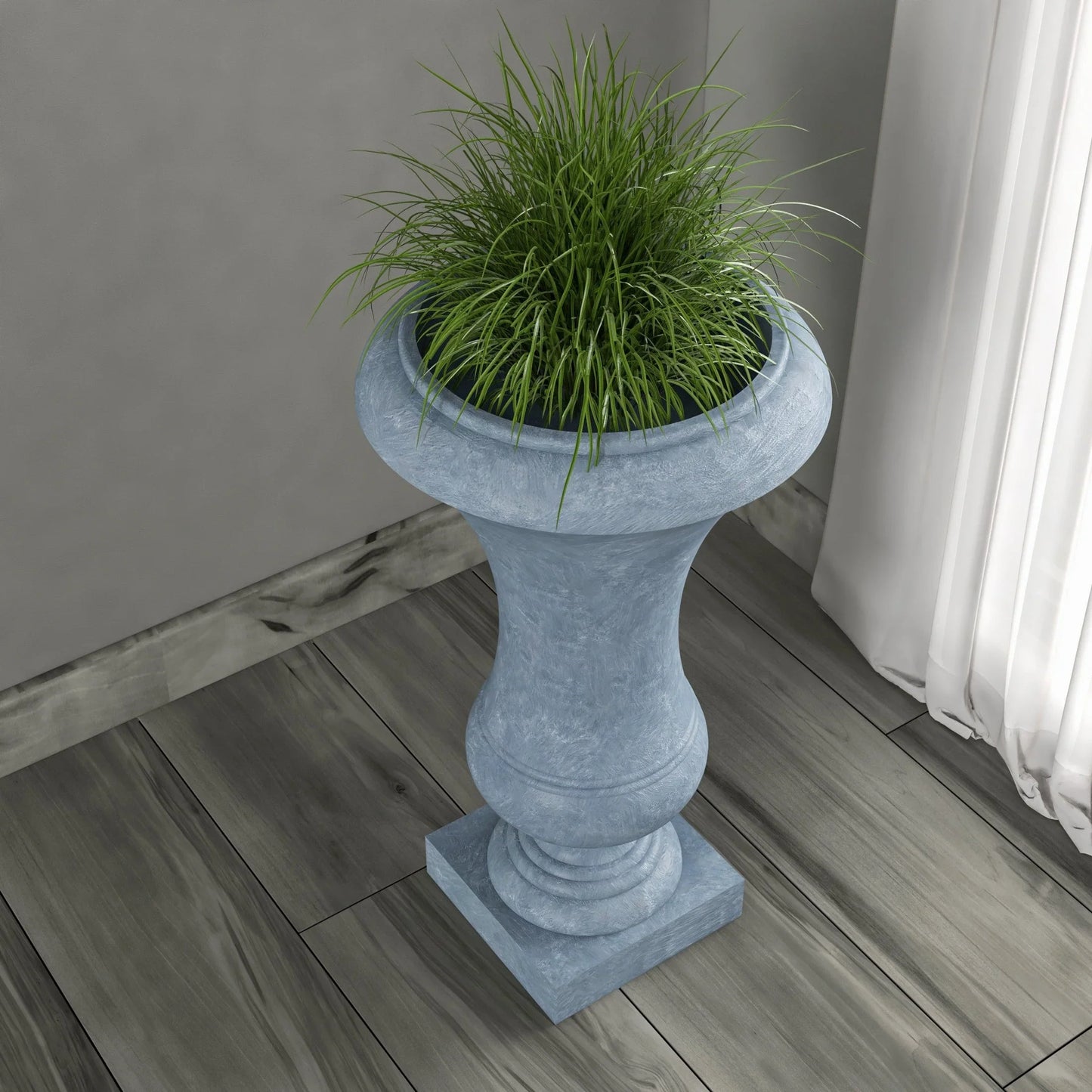 Daisy Fiberstone and Clay Urn Planter with Drainage Holes for Indoor and Outdoor - Elax Furniture