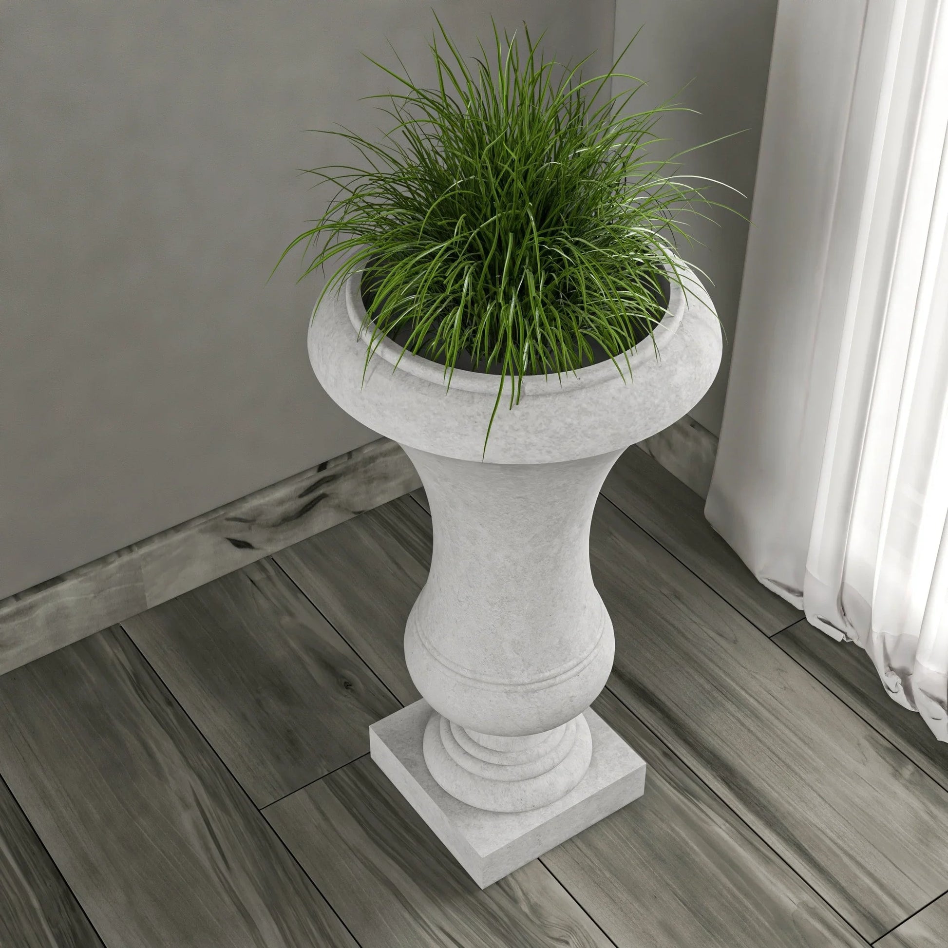 Daisy Fiberstone and Clay Urn Planter with Drainage Holes for Indoor and Outdoor - Elax Furniture